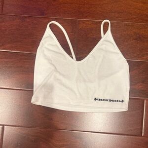 Chrome Hearts White Ribbed Tank with Script Tag
